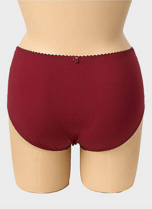 Culotte haute effet matière satinée rouge LOUISA BRACQ femme