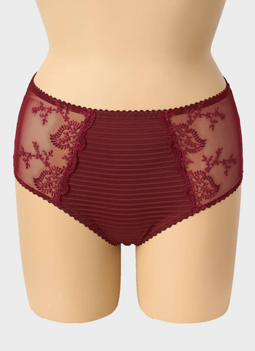 Culotte haute effet matière satinée rouge LOUISA BRACQ femme
