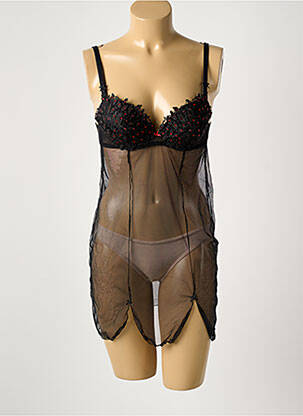 Nuisette/combinette broderie noir AMBRA femme