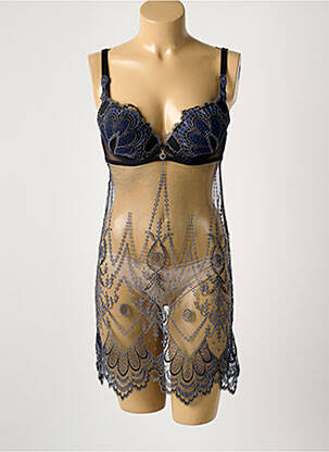 Nuisette/combinette broderie bleu AMBRA femme