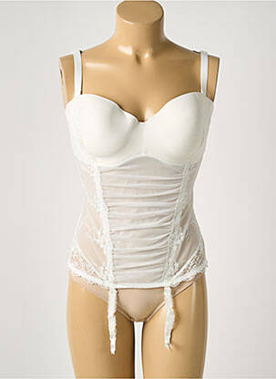 Corset haut soutien-gorge moulé blanc LUNA femme