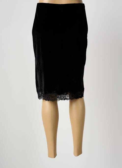 Jupon /fond de robe taille élastique noir AMBRA femme