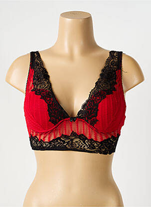 Soutien-gorge tissage dentelle haut soutien-gorge moulé rouge AMBRA femme