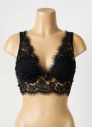 Soutien-gorge effet matière satinée haut soutien-gorge moulé noir AMBRA femme