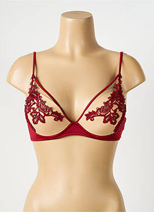 Soutien-gorge effet matière satinée haut soutien-gorge avec mousse de rembourrage amovible rouge AMBRA femme