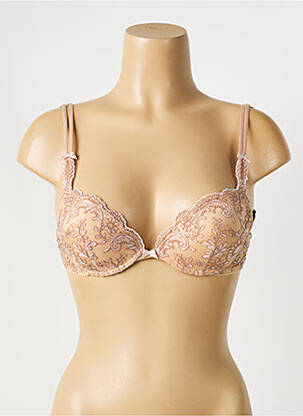 Soutien-gorge effet matière satinée haut soutien-gorge push-up beige AMBRA femme