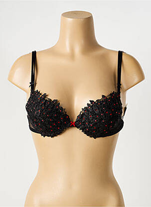 Soutien-gorge effet matière satinée haut soutien-gorge push-up noir AMBRA femme