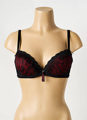 Soutien-gorge effet matière satinée haut soutien-gorge avec mousse de rembourrage amovible noir AMBRA femme
