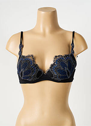 Soutien-gorge effet matière satinée haut soutien-gorge avec mousse de rembourrage amovible noir AMBRA femme