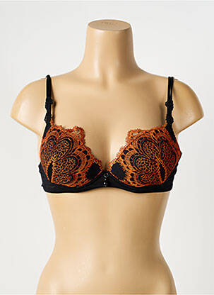 Soutien-gorge effet matière satinée haut soutien-gorge avec mousse de rembourrage amovible orange AMBRA femme