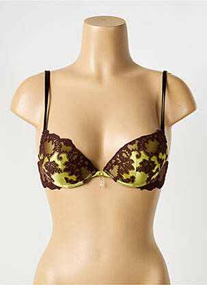 Soutien-gorge effet matière satinée haut soutien-gorge push-up vert AMBRA femme