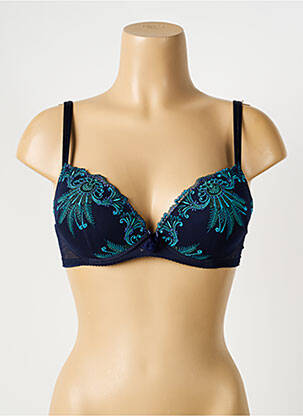 Soutien-gorge effet matière satinée haut soutien-gorge avec mousse de rembourrage amovible bleu AMBRA femme