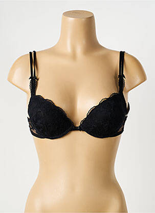 Soutien-gorge effet matière satinée haut soutien-gorge push-up noir AMBRA femme