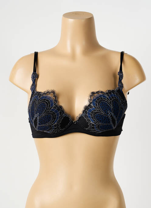 Soutien-gorge effet matière satinée haut soutien-gorge avec mousse de rembourrage amovible noir AMBRA femme