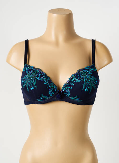 Soutien-gorge effet matière satinée haut soutien-gorge avec mousse de rembourrage amovible bleu AMBRA femme