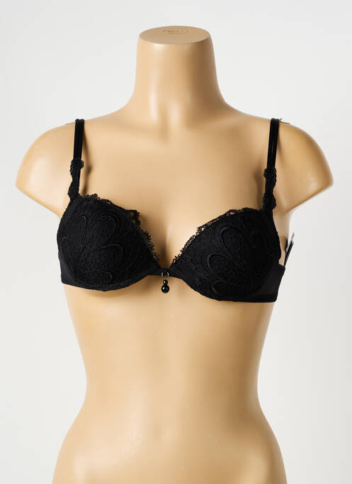 Soutien-gorge effet matière satinée haut soutien-gorge push-up noir AMBRA femme