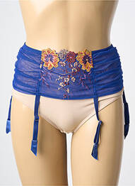 Guêpière/porte-jarretelle broderie bleu AMBRA femme