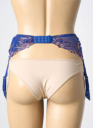Guêpière/porte-jarretelle broderie bleu AMBRA femme