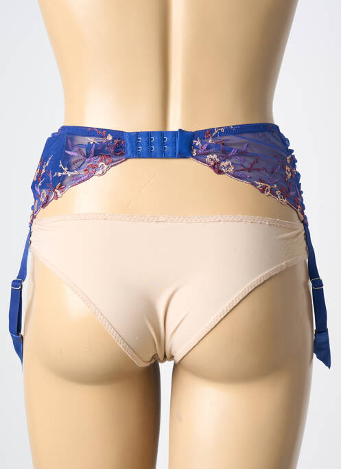 Guêpière/porte-jarretelle broderie bleu AMBRA femme