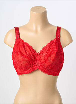 Soutien-gorge tissage dentelle haut soutien-gorge emboitant rouge AMBRA femme