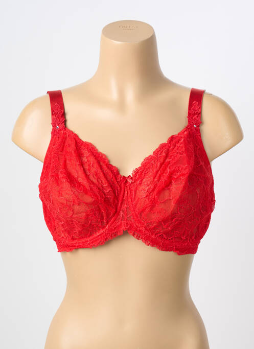 Soutien-gorge tissage dentelle haut soutien-gorge emboitant rouge AMBRA femme