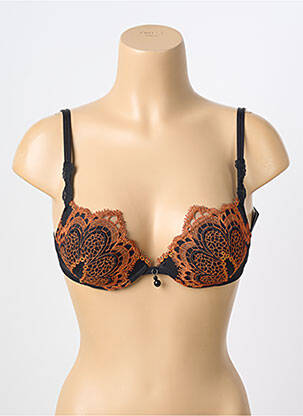 Soutien-gorge tissage dentelle haut soutien-gorge moulé orange AMBRA femme