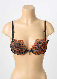 Soutien-gorge tissage dentelle haut soutien-gorge moulé orange AMBRA femme