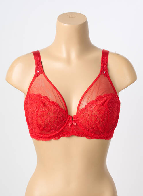Soutien-gorge tissage dentelle haut soutien-gorge emboitant rouge AMBRA femme
