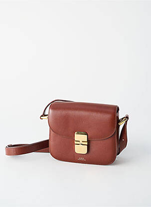 Sac multipoches forme rectangulaire marron A.P.C. femme