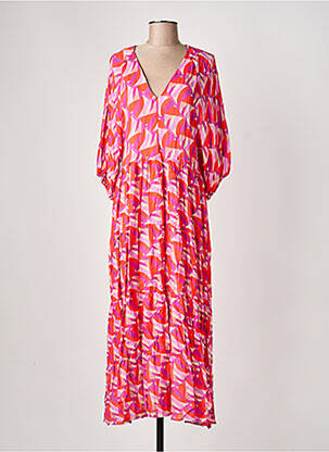 Robe longue manches longues manches longues rose LOLA CASADEMUNT femme