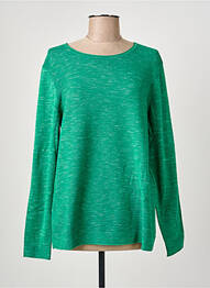 Pull tissage chiné manches longues vert CECIL femme