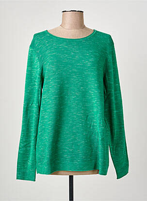 Pull tissage chiné manches longues vert CECIL femme