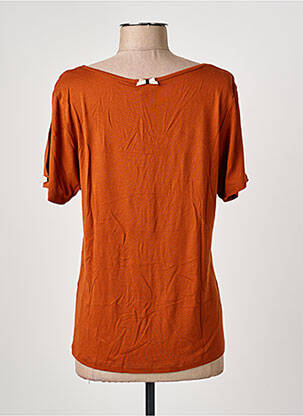 T-shirt col v manches courtes marron PAUL BRIAL femme