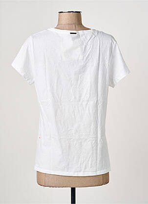 T-shirt col v manches courtes blanc ONE STEP femme