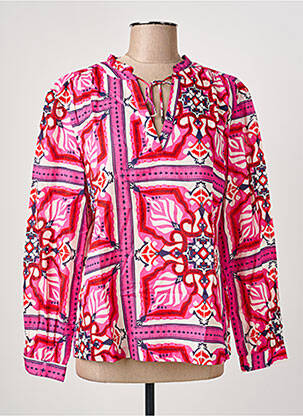 Blouse imprimé fantaisie manches longues rose STREET ONE femme