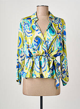 Blouse imprimé fantaisie manches longues vert ARTIGLI femme