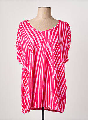 T-shirt stretch manches courtes rose CECIL femme