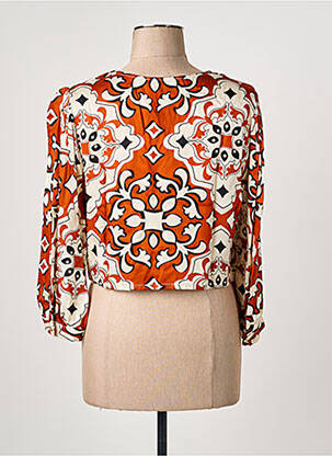 Blouse imprimé fantaisie manches longues marron ARTIGLI femme