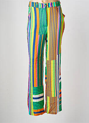 Pantalon droit fermeture zippée sous rabat boutonné taille normale vert LOLA CASADEMUNT femme