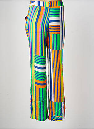 Pantalon droit fermeture zippée sous rabat boutonné taille normale vert LOLA CASADEMUNT femme