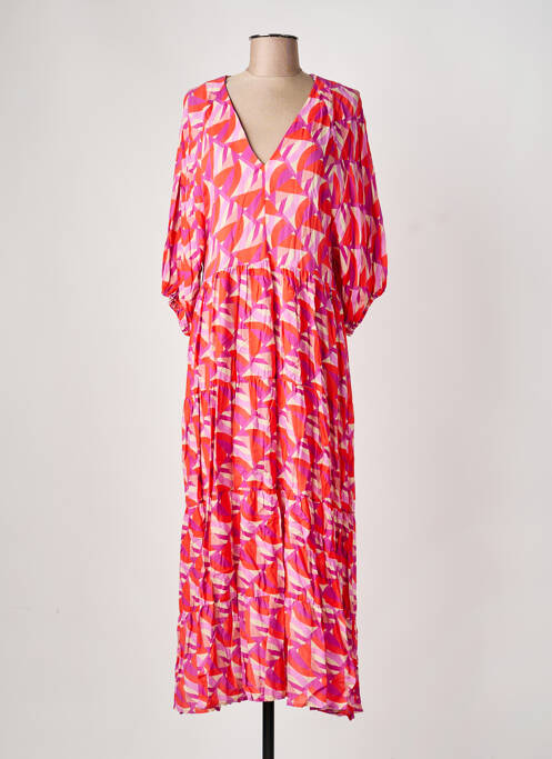 Robe longue manches longues manches longues rose LOLA CASADEMUNT femme