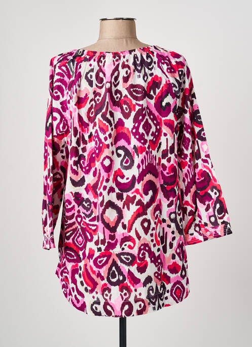 Blouse tissage popeline manches longues violet CECIL femme
