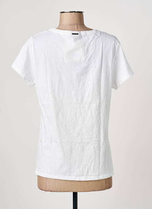 T-shirt col v manches courtes blanc ONE STEP femme