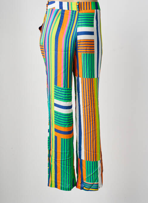 Pantalon droit fermeture zippée sous rabat boutonné taille normale vert LOLA CASADEMUNT femme
