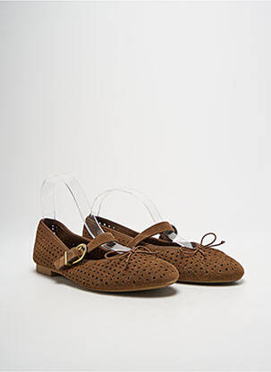 Ballerines bout rond talon plat jusqu'à 3cm marron STRADIVARIUS femme