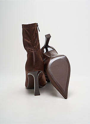 Bottines/boots matière lisse talon de 7 à 9cm marron STRADIVARIUS femme