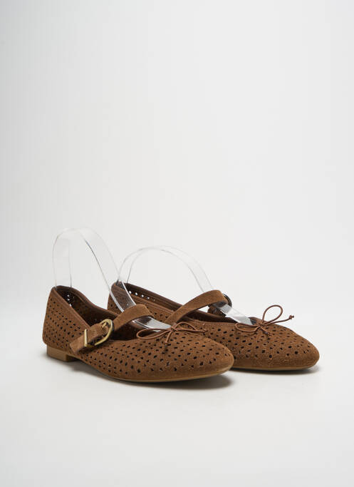 Ballerines bout rond talon plat jusqu'à 3cm marron STRADIVARIUS femme