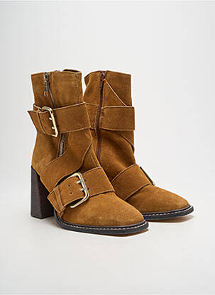 Bottines/boots nubuck talon de 7 à 9cm marron RIVER ISLAND femme