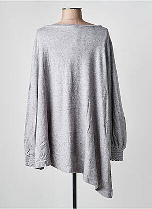 Pull tunique tissage chiné manches longues gris SEMIOLOGY femme