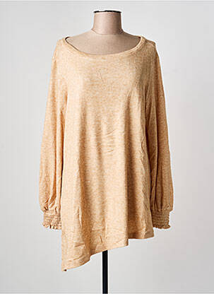 Pull tunique tissage chiné manches longues beige SEMIOLOGY femme